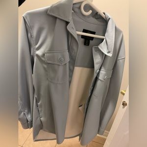 Pleather shirt jacket